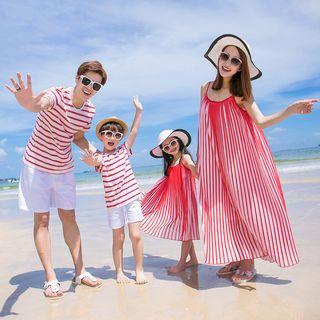 Family Matching Short-sleeve T-shirt / Shorts / Strappy A-line Dress / Light Jacket