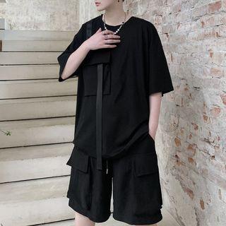 Short Sleeve Strap Detail Oversized T-shirt