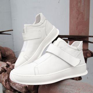 Genuine Leather Adhesive Strap Ankle Boots