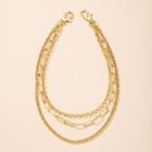 Layered Alloy Necklace 1pc - X440 - Gold - One Size