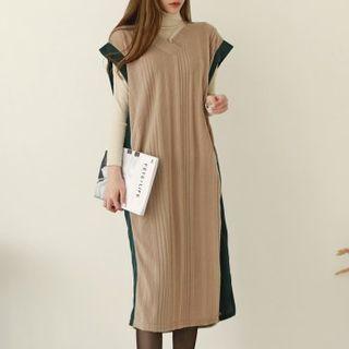 Two-tone Ribbed Midi Vest Dress