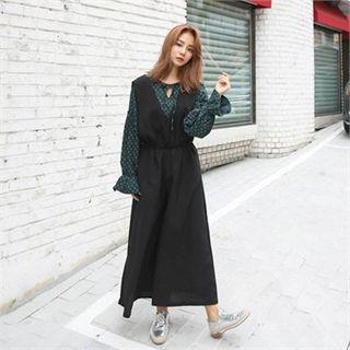 V-neck Sleeveless Wide-leg Jumpsuit