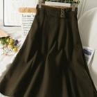 Details High-waist Woolen Midi Skirt