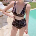 Printed Bikini / Mini Mesh Skirt