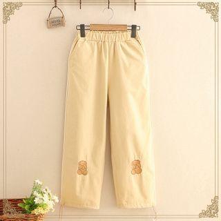 Bear Printed Plain Pants