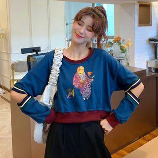Print Cutout Sweatshirt