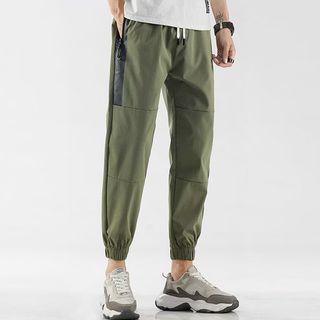 Drawstring Color Block Cargo Pants