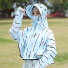 Printed Sun Protection Long-sleeve Hooded Top