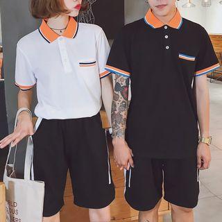 Short-sleeve Couple Matching Polo Shirt / Shorts