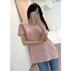 Tall Size V-neck Short-sleeve T-shirt