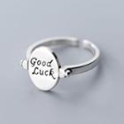 925 Sterling Silver Lettering Open Ring Silver - One Size