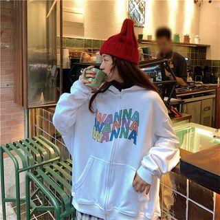Unicorn Print Zip Hoodie