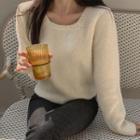 Square-neck Pastel Sweater