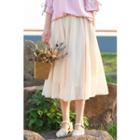 Plain Midi Skirt Almond - One Size