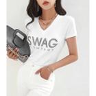 Swag Letter V-neck T-shirt