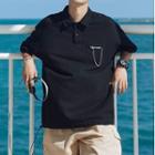 Short-sleeve Chain-accent Polo Shirt