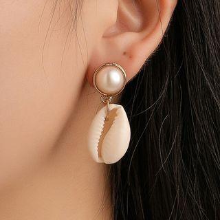 Faux Pearl & Shell Dangle Earring