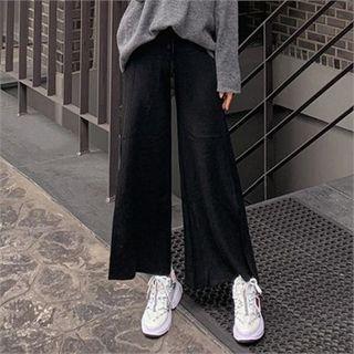 Wool Blend Knit Wide Pants