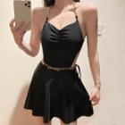 Halter-neck Cutout Swimdress / Cover-up Skirt