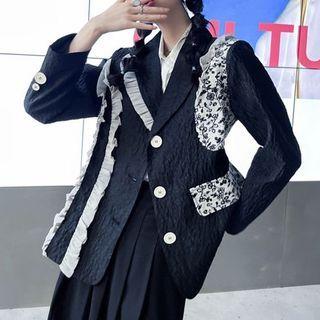 Ruffle Jacquard Blazer