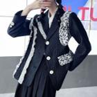 Ruffle Jacquard Blazer