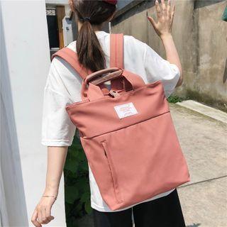 Patch Top Handle Nylon Backpack