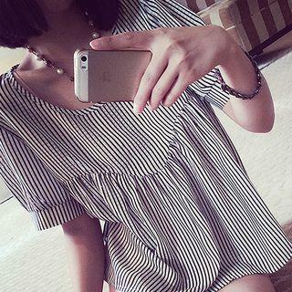 Short-sleeve Pinstripe Top