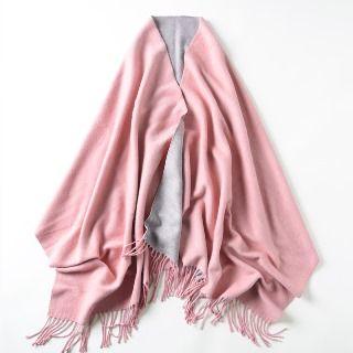 Fringed Two Tone Woolen Scarf