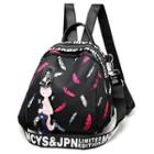 Lettering Feather Print Lightweight Backpack