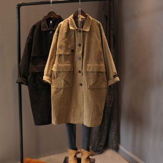 Plain Flap-pocket Coat