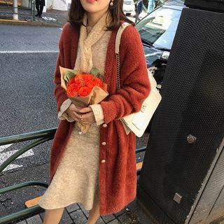 Furry Buttoned Long Coat