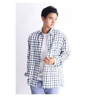 Loose-fit Check Shirt White - One Size