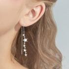 925 Sterling Silver Star Dangle Earring 1 Pair - As Shown In Figure - One Size