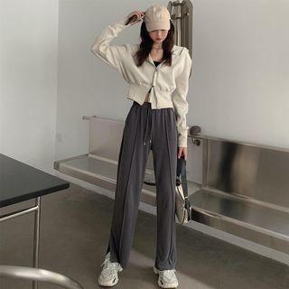 Hooded Zip Jacket / Wide Leg Pants