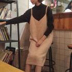 Knitted Midi Pinafore Dress