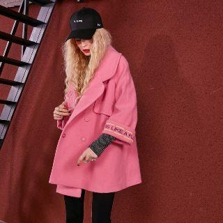 3/4-sleeve Buttoned Embroidered Coat