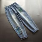 Band-waist Patched Cropped Tapered Jeans