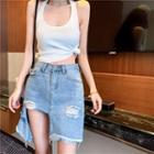 Camisole Top / Denim A-line Skirt