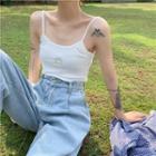 Egg Printed Short-sleeve Slim-fit Crop T-shirt / Camisole Top