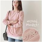 Round-neck Lace-sleeve Pullover
