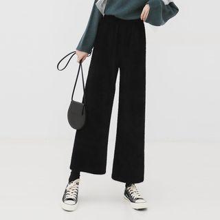 Faux Fur Wide-leg Pants