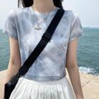 Short-sleeve Tie Dye Cropped T-shirt