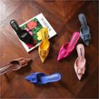 Vivid-color Buckled Mules