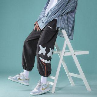 Drawstring Cuff Print Sweatpants