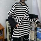 Striped Knot Long-sleeve T-shirt Black - One Size