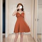 Ruffle Trim Strappy A-line Dress
