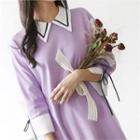 Contrast-trim Shift Dress
