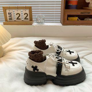Platform Cross Lace-up Shoes
