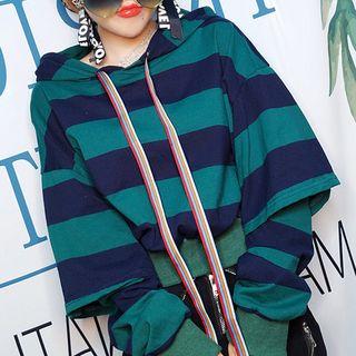 Cropped Color Block Hoodie