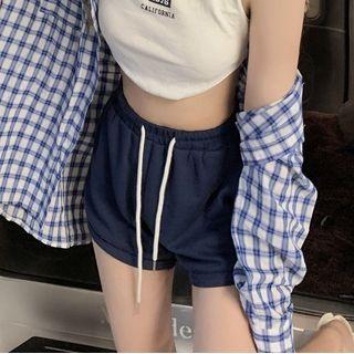 Plain Shorts Shorts - Blue - One Size